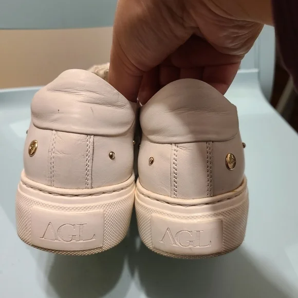 AGL women's Italian leather plate-forme sneakers size 36 or 6 us - Picture 5 of 13